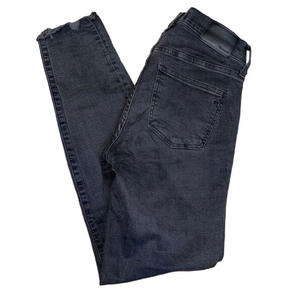 Madewell 9” Mid-Rise Skinny Charcoal Black Gray Size 25 Button Fly - Picture 1 of 4